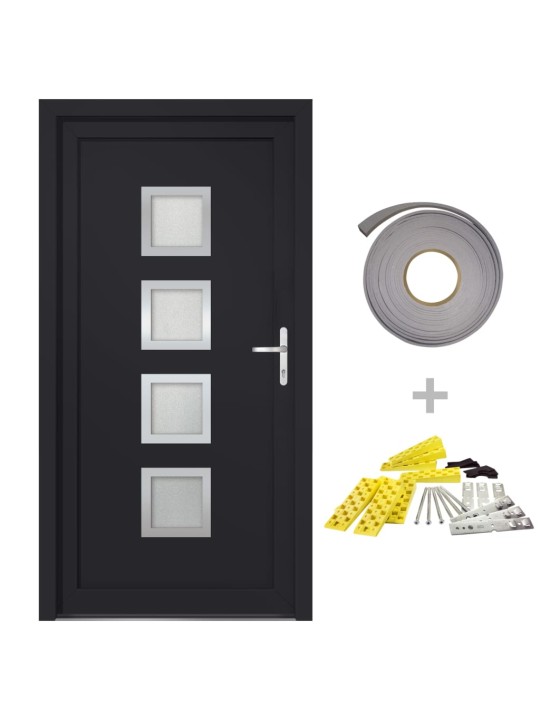 Vchodové dveře antracitové 108 x 208 cm pvc