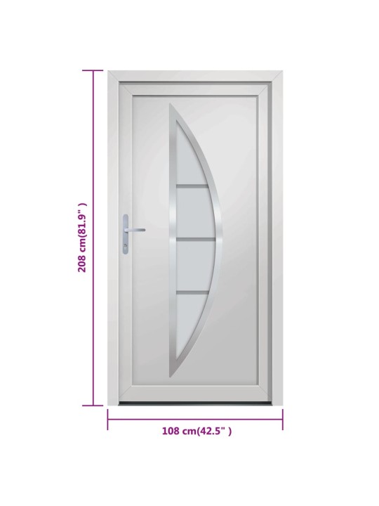 Vchodové dveře bílé 108 x 208 cm pvc