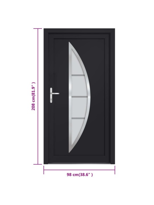 Vchodové dveře antracitové 98 x 208 cm pvc