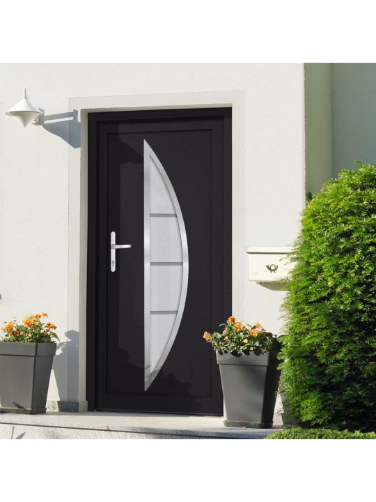 Vchodové dveře antracitové 98 x 208 cm pvc