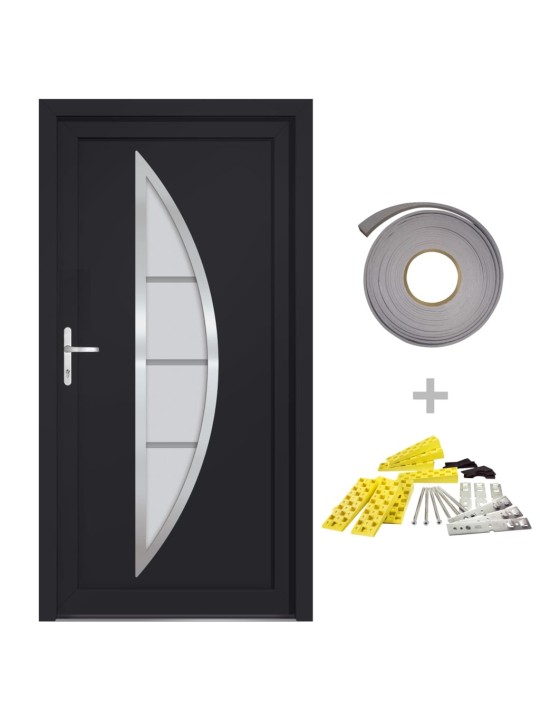 Vchodové dveře antracitové 108 x 208 cm pvc