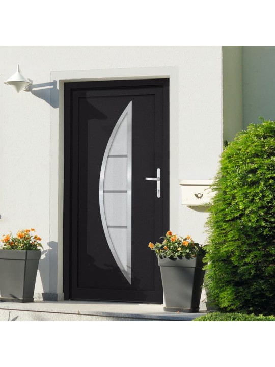 Vchodové dveře antracitové 88 x 200 cm pvc