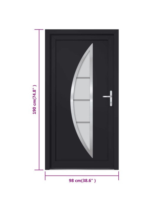 Vchodové dveře antracitové 98 x 190 cm pvc