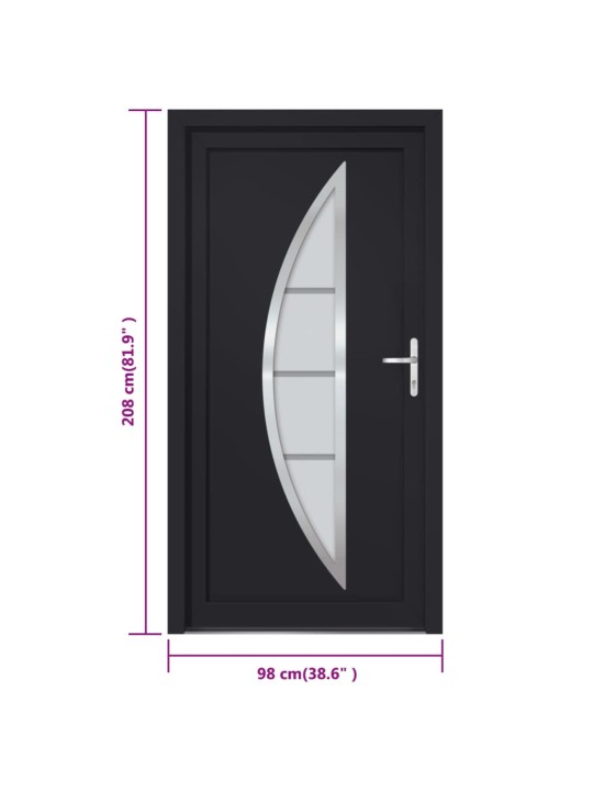 Vchodové dveře antracitové 98 x 208 cm pvc