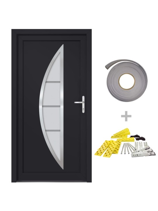 Vchodové dveře antracitové 108 x 208 cm pvc