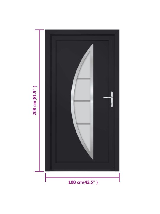 Vchodové dveře antracitové 108 x 208 cm pvc