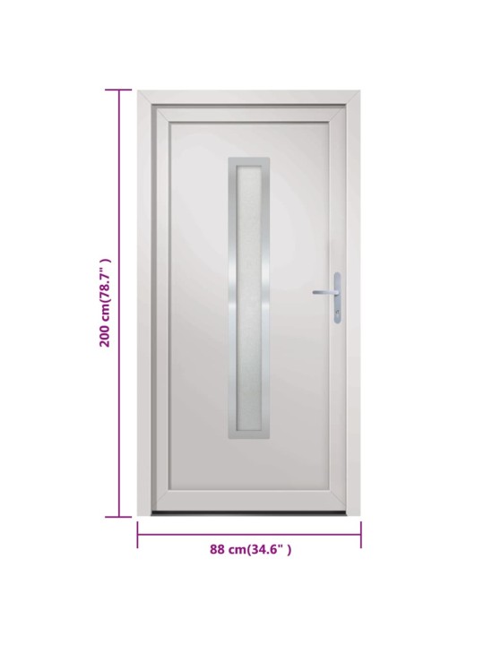 Vchodové dveře bílé 88 x 200 cm pvc