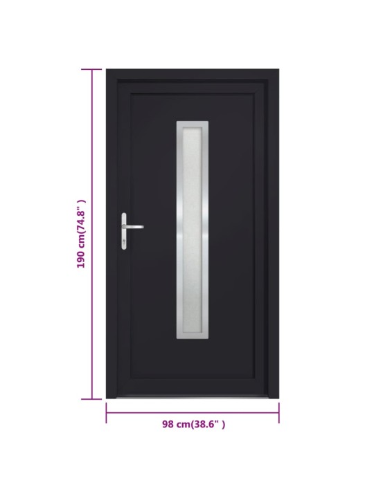 Vchodové dveře antracitové 98 x 190 cm pvc