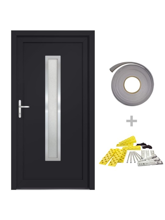 Vchodové dveře antracitové 98 x 208 cm pvc