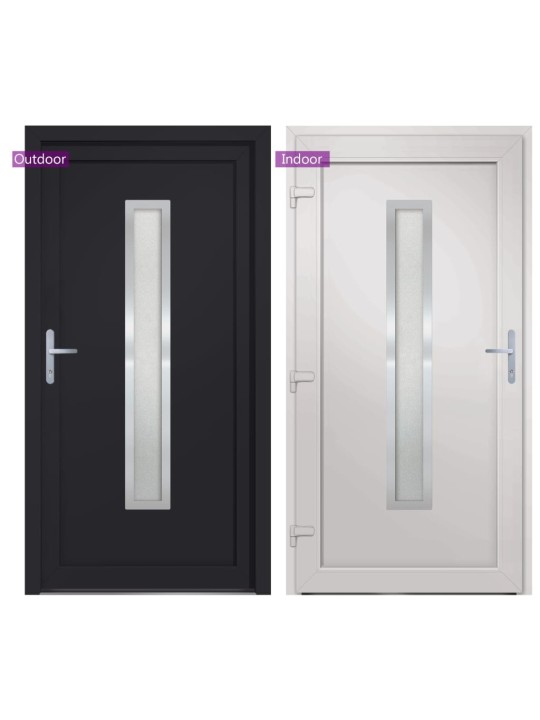 Vchodové dveře antracitové 98 x 208 cm pvc