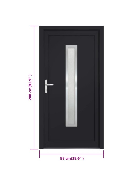 Vchodové dveře antracitové 98 x 208 cm pvc