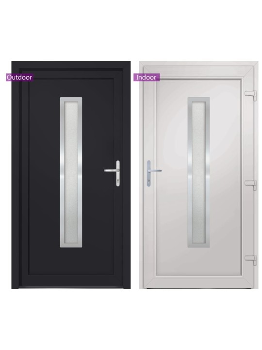Vchodové dveře antracitové 98 x 208 cm pvc