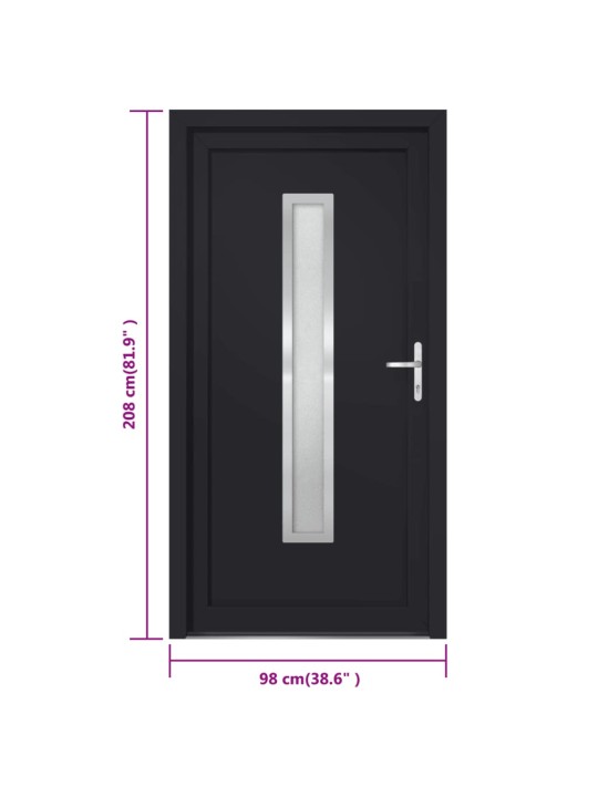 Vchodové dveře antracitové 98 x 208 cm pvc