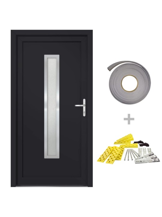 Vchodové dveře antracitové 108 x 208 cm pvc