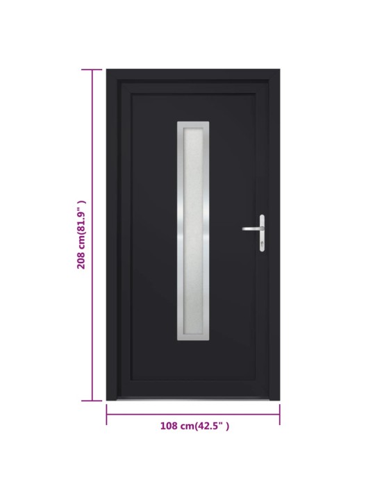 Vchodové dveře antracitové 108 x 208 cm pvc