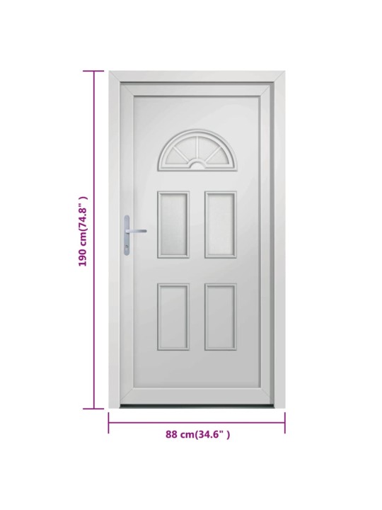Vchodové dveře bílé 88 x 190 cm pvc