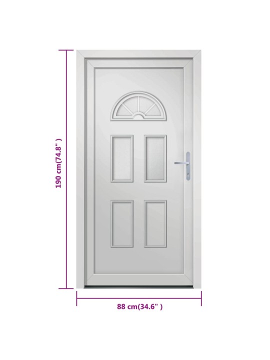Vchodové dveře bílé 88 x 190 cm pvc
