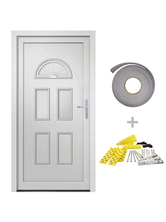 Vchodové dveře bílé 88 x 208 cm pvc