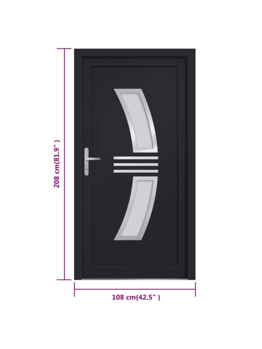 Vchodové dveře antracitové 108 x 208 cm pvc