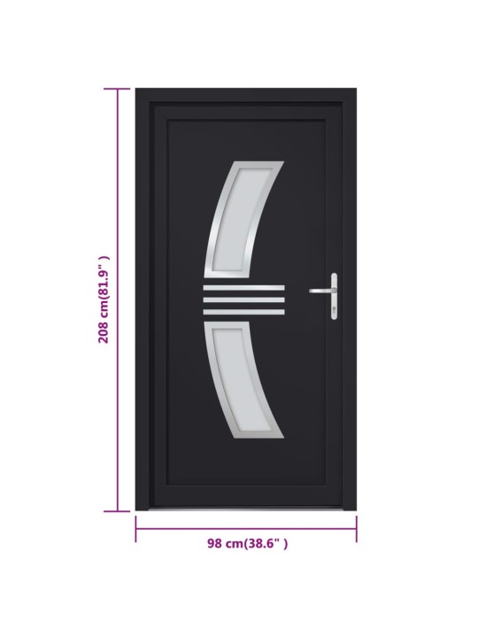 Vchodové dveře antracitové 98 x 208 cm pvc