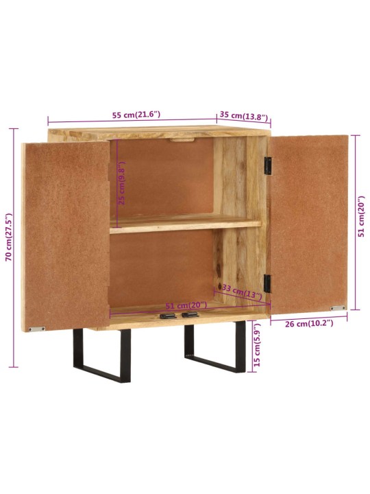 Příborník se 2 dvířky 55x35x70 cm masivní mangovníkové dřevo