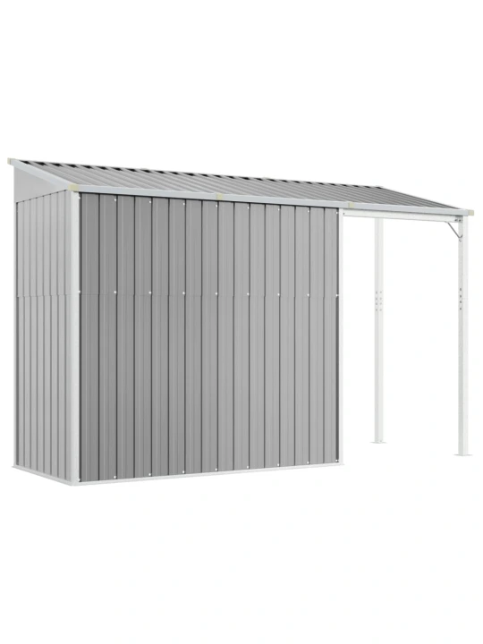 Zahradní kůlna s prodlouženou střechou šedá 277x110,5x181 cm