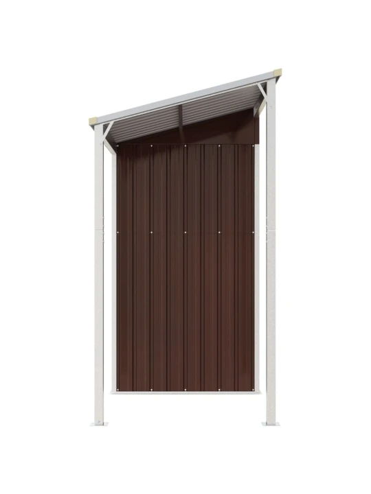 Zahradní kůlna s prodlouženou střechou hnědá 277x110,5x181 cm