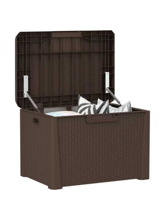 Zahradní úložný box s poduškou hnědý 125 l PP
