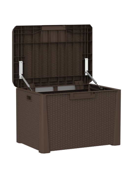 Zahradní úložný box s poduškou hnědý 125 l PP