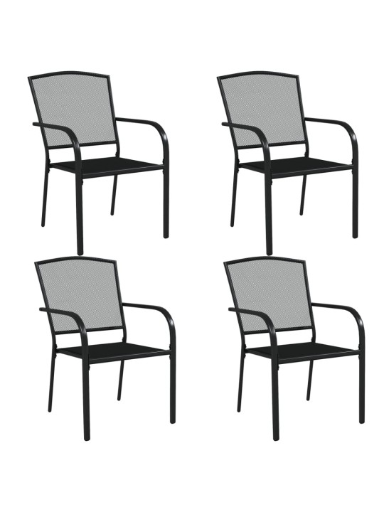 5dílný zahradní jídelní set antracitový ocel