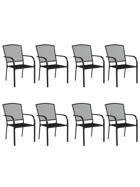 9dílný zahradní jídelní set antracitový ocel