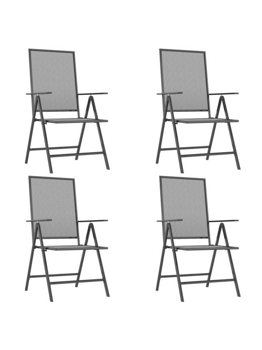 5dílný zahradní jídelní set antracitový ocel