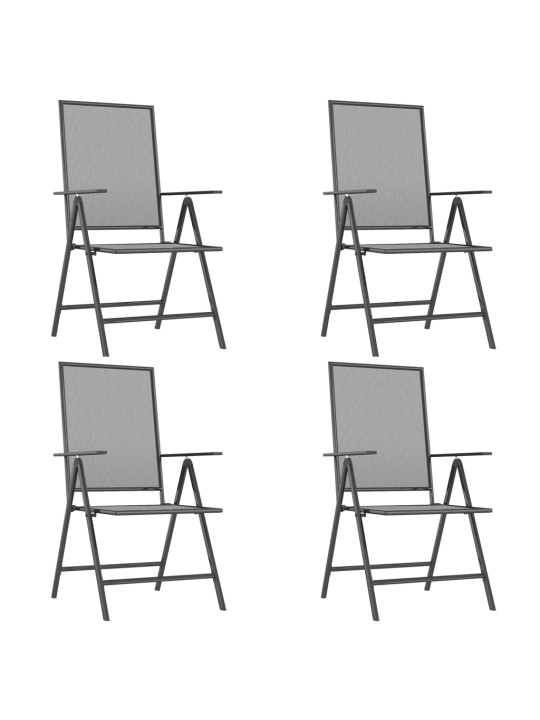 5dílný zahradní jídelní set antracitový ocel
