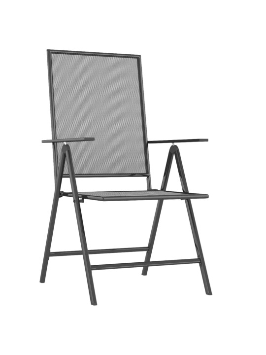 9dílný zahradní jídelní set antracitový ocel