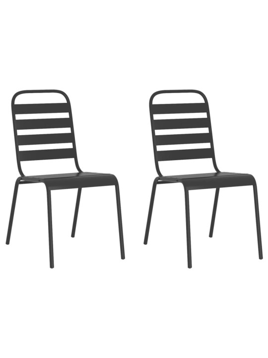 3dílný zahradní jídelní set antracitový ocel