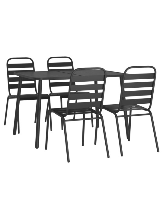 5dílný zahradní jídelní set antracitový ocel