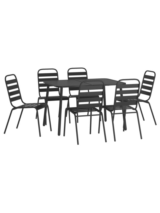 7dílný zahradní jídelní set antracitový ocel