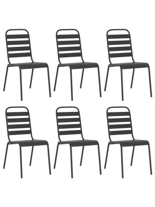 7dílný zahradní jídelní set antracitový ocel