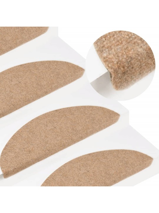 Samolepicí nášlapy na schody 10 ks béžové 65x22,5x3,5 cm