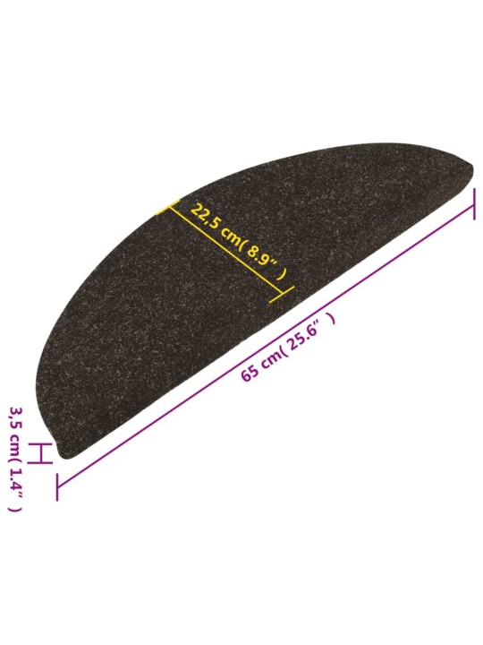 Samolepicí nášlapy na schody 10 ks antracitové 65x22,5x3,5 cm