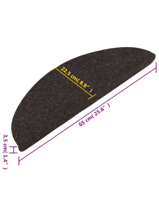 Samolepicí nášlapy na schody 10 ks černé 65x22,5x3,5 cm
