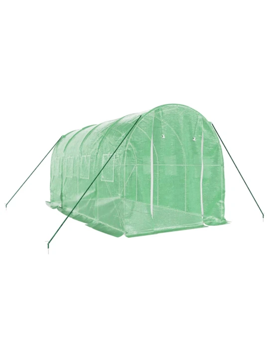 Skleník s ocelovým rámem zelený 8 m² 4 x 2 x 2 m