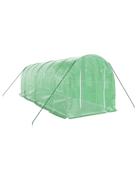 Skleník s ocelovým rámem zelený 12 m² 6 x 2 x 2 m