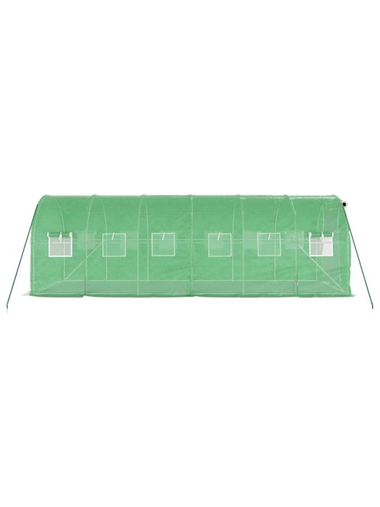 Skleník s ocelovým rámem zelený 12 m² 6 x 2 x 2 m