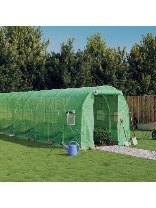 Skleník s ocelovým rámem zelený 12 m² 6 x 2 x 2 m