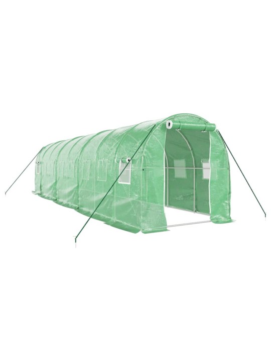 Skleník s ocelovým rámem zelený 16 m² 8 x 2 x 2 m