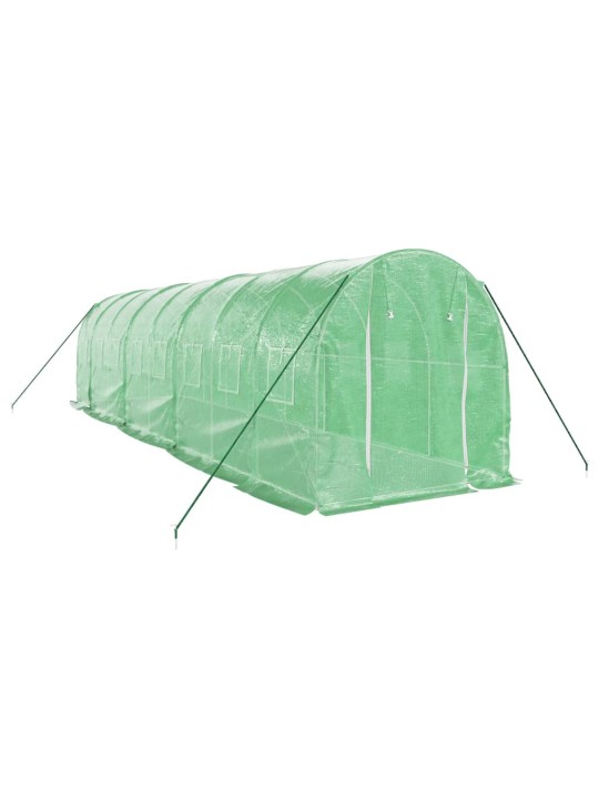 Skleník s ocelovým rámem zelený 16 m² 8 x 2 x 2 m