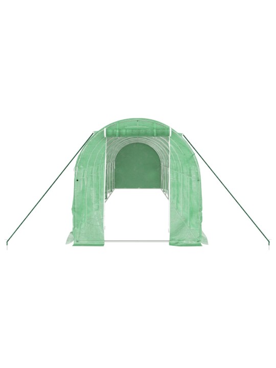 Skleník s ocelovým rámem zelený 16 m² 8 x 2 x 2 m