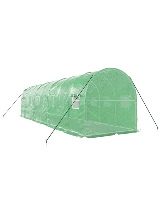 Skleník s ocelovým rámem zelený 16 m² 8 x 2 x 2 m