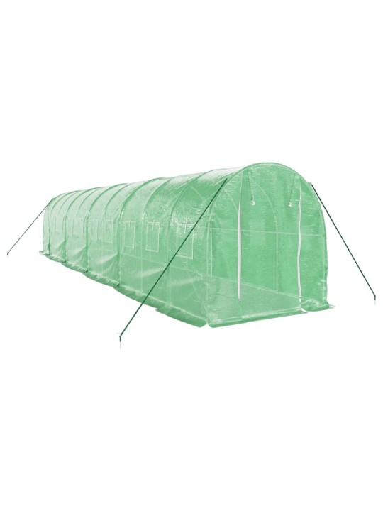 Skleník s ocelovým rámem zelený 20 m² 10 x 2 x 2 m